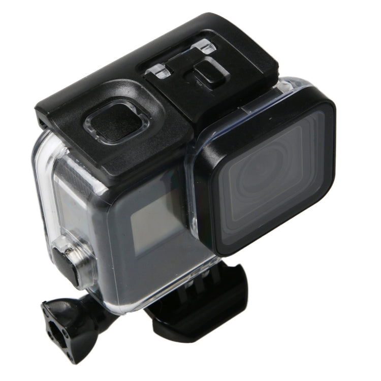 For GoPro HERO6 /5 Black 60m Underwater Waterproof Housing Diving Case with Touch Screen Back Door & Filter / Buckle Basic Mount & Screw, No Need to Disassemble Lens, 60m Waterproof