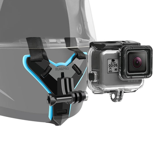 حامل حزام الخوذة + حافظة واقية مقاومة للماء لكاميرا GoPro HERO7 Black /6 /5، حامل حزام الخوذة + حافظة مقاومة للماء