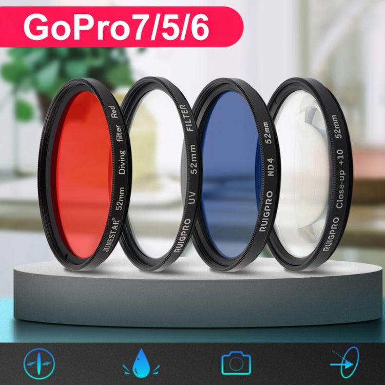 RUIGPRO for GoPro HERO 7/6 /5 Professional 52mm 8X Star Effect Lens Filter with Filter Adapter Ring & Lens Cap, Star Effect Lens