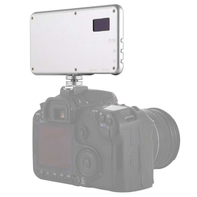 LED011S Pocket 180 LEDs Professional Vlogging Photography Video & Photo Studio Light with OLED Display & Cold Shoe Adapter Mount for Canon / Nikon DSLR Cameras
