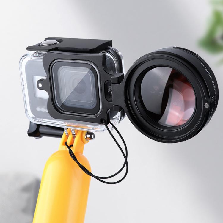 RUIGPRO for GoPro HERO8 58mm 16X Macro Lens + Red/Purple Diving Lens Filter + Dive Housing Waterproof Case Kits with Filter Adapter Ring & Lens Cap