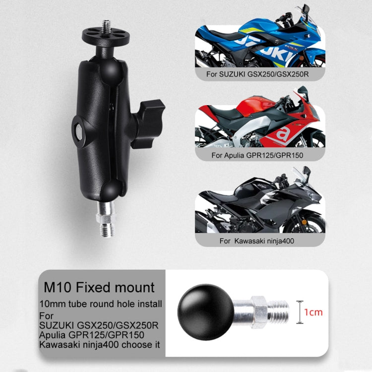 25mm Ball Head Motorcycle Rearview Mirror Fixed Mount Holder with 4 Styles Gaskets for GoPro, Insta360, DJI and Other Action Cameras, 25mm Ball Head with 4 Styles Gaskets