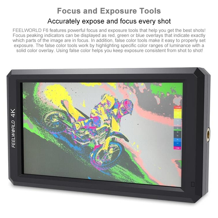 شاشة مراقبة ميدانية للكاميرا FEELWORLD F6 1920x1080 مقاس 5.5 بوصة IPS HDMI 4K، F6