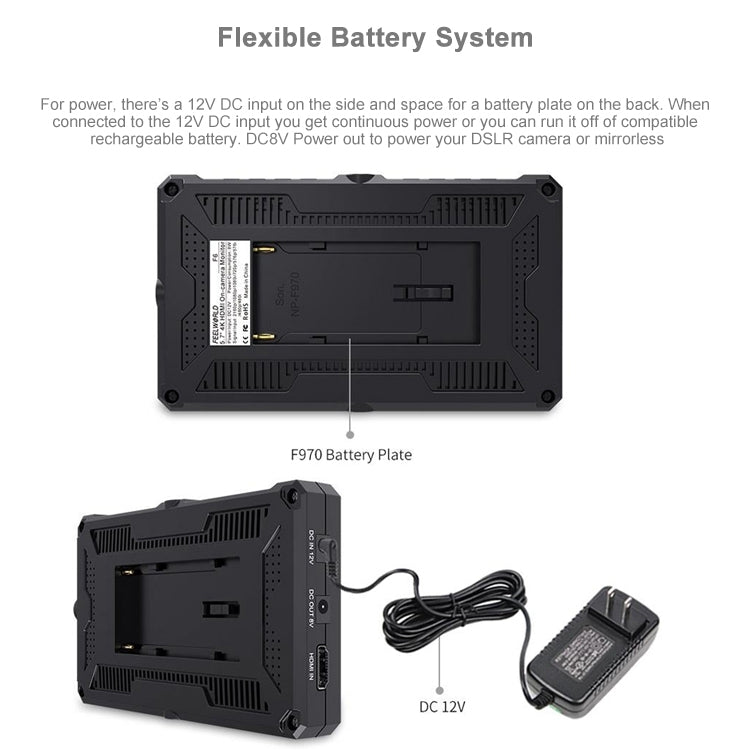 شاشة مراقبة ميدانية للكاميرا FEELWORLD F6 1920x1080 مقاس 5.5 بوصة IPS HDMI 4K، F6