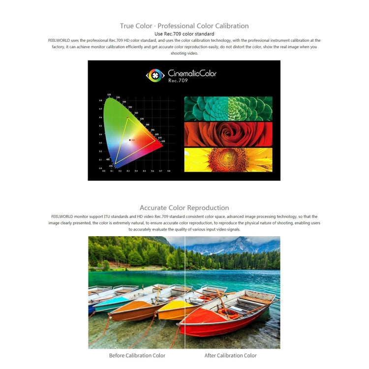 شاشة FEELWORLD LUT6 1920x1080 2600 nits IPS مقاس 6 بوصات HDMI 4K تعمل باللمس وكاميرا مراقبة ميدانية، LUT6