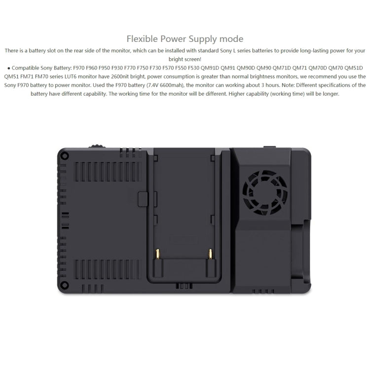 شاشة FEELWORLD LUT6 1920x1080 2600 nits IPS مقاس 6 بوصات HDMI 4K تعمل باللمس وكاميرا مراقبة ميدانية، LUT6