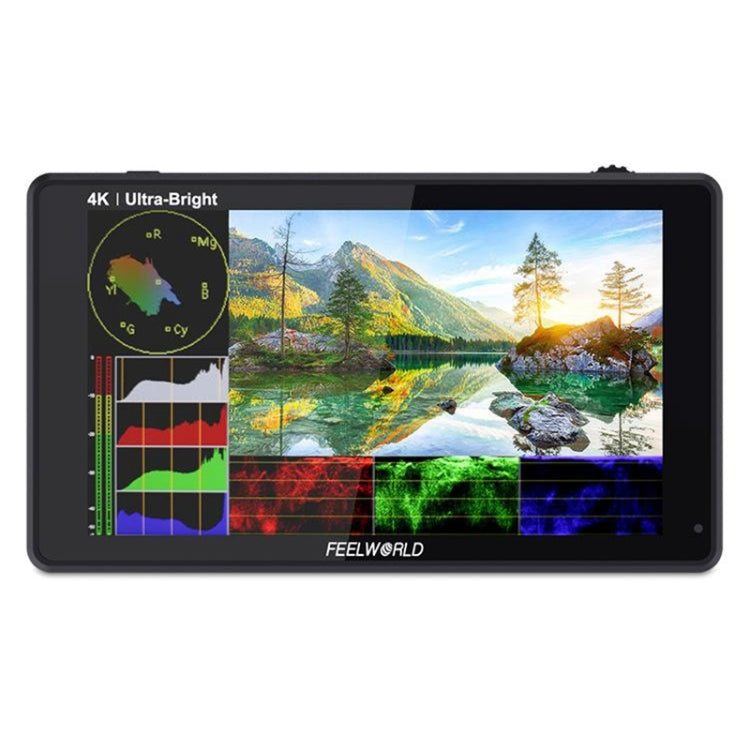 شاشة FEELWORLD LUT6 1920x1080 2600 nits IPS مقاس 6 بوصات HDMI 4K تعمل باللمس وكاميرا مراقبة ميدانية، LUT6