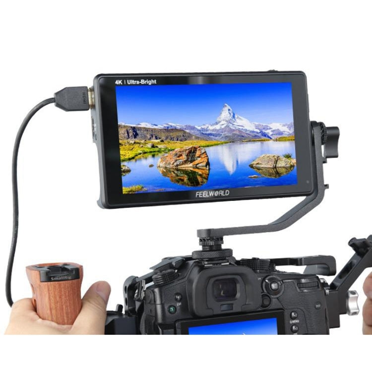 شاشة FEELWORLD LUT6 1920x1080 2600 nits IPS مقاس 6 بوصات HDMI 4K تعمل باللمس وكاميرا مراقبة ميدانية، LUT6