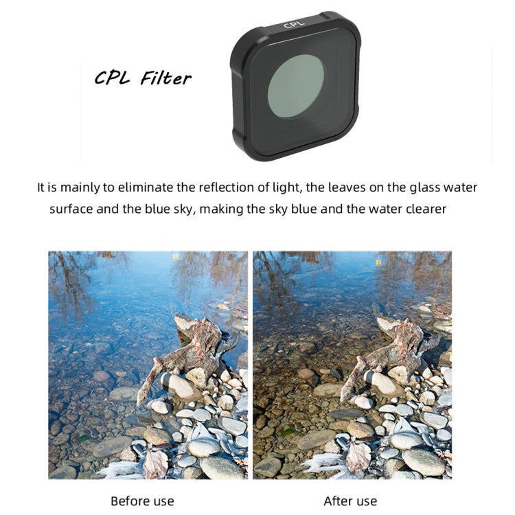JSR KB Series CPL Lens Filter for GoPro HERO13 Black /12 Black /11 Black /10 Black /9 Black, CPL
