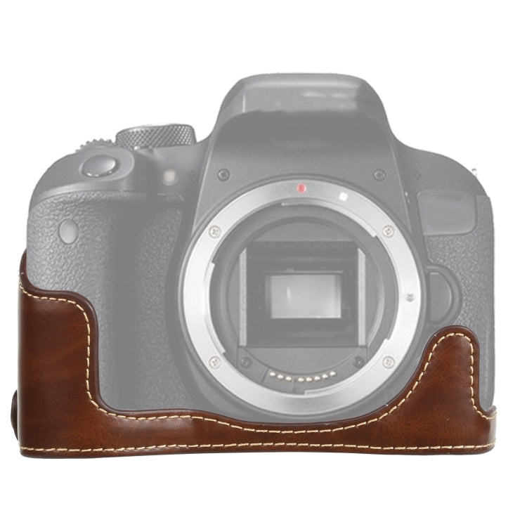 1/4 inch Thread PU Leather Camera Half Case Base for Canon EOS 77D / 800D, For Canon EOS 77D, For Canon EOS 77D