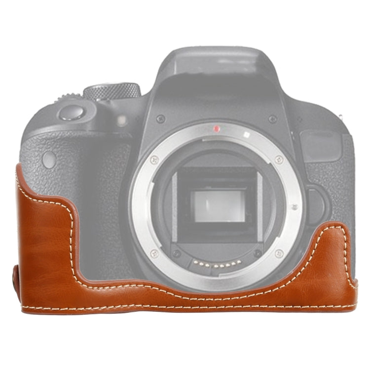 1/4 inch Thread PU Leather Camera Half Case Base for Canon EOS 77D / 800D, For Canon EOS 77D, For Canon EOS 77D