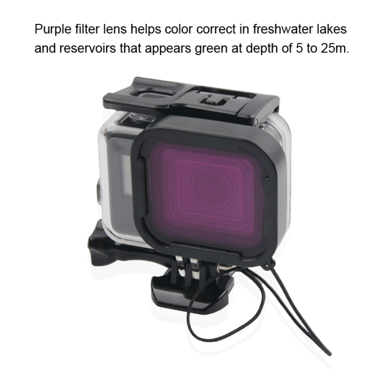 45m Waterproof Housing Protective Case + Touch Screen Back Cover for GoPro NEW HERO /HERO6 /5, with Buckle Basic Mount & Screw & (Purple, Red, Pink) Filters, No Need to Remove Lens, Touch Screen + Filters (Transparent)