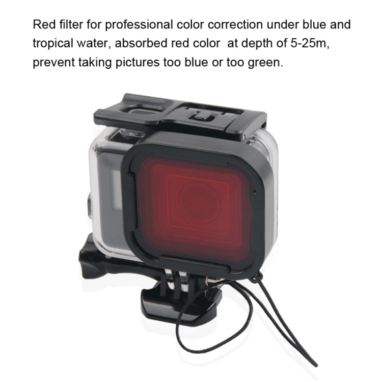 45m Waterproof Housing Protective Case + Touch Screen Back Cover for GoPro NEW HERO /HERO6 /5, with Buckle Basic Mount & Screw & (Purple, Red, Pink) Filters, No Need to Remove Lens, Touch Screen + Filters (Transparent)