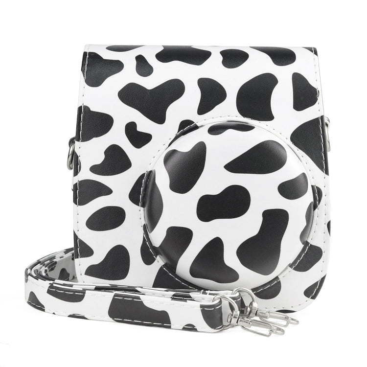 Milk Cow Full Body PU Leather Case Camera Bag with Strap for FUJIFILM instax mini 7+