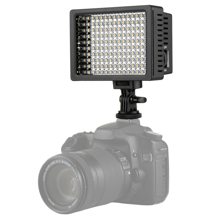 مصباح فيديو LED أبيض عالي الوضوح HD-160، إضاءة ملء إضاءة التصوير الفوتوغرافي على الكاميرا لكاميرات كانون ونيكون وDSLR مع 3 لوحات فلتر، HD-160