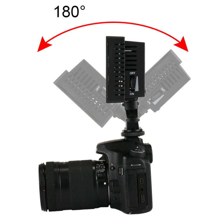 مصباح فيديو LED أبيض عالي الوضوح HD-160، إضاءة ملء إضاءة التصوير الفوتوغرافي على الكاميرا لكاميرات كانون ونيكون وDSLR مع 3 لوحات فلتر، HD-160