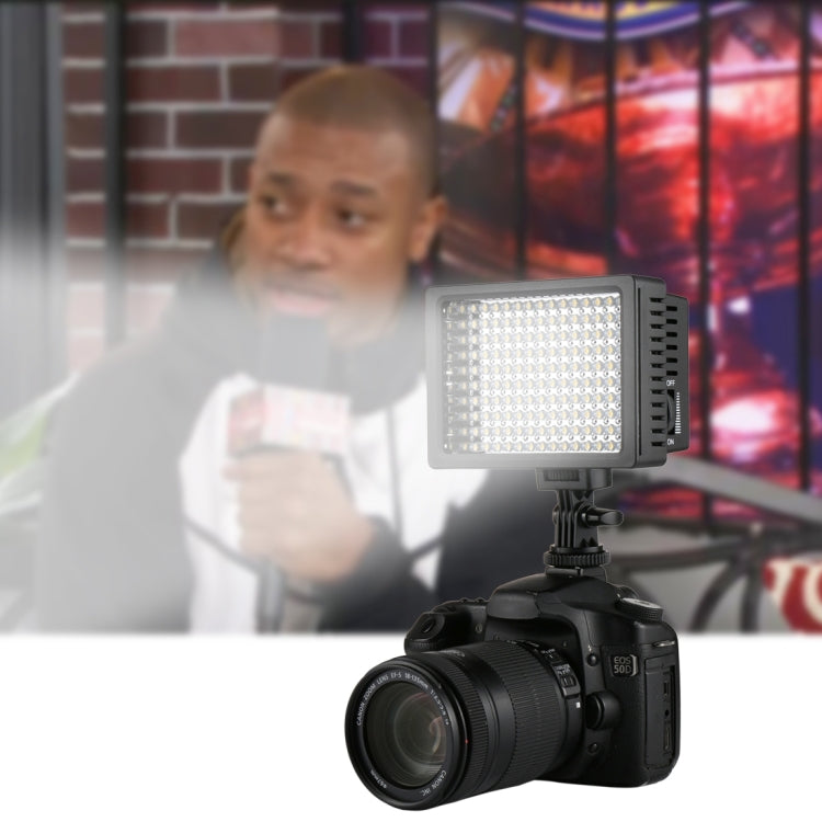 مصباح فيديو LED أبيض عالي الوضوح HD-160، إضاءة ملء إضاءة التصوير الفوتوغرافي على الكاميرا لكاميرات كانون ونيكون وDSLR مع 3 لوحات فلتر، HD-160