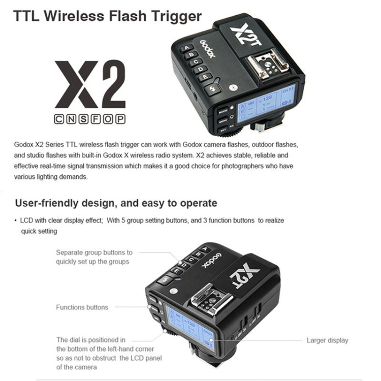 Godox X2T-P E-TTL II Bluetooth Wireless Flash Trigger for Pentax