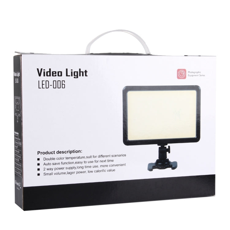 LED-006 104 LED 850LM Dimmable Video Light on-Camera Photography Lighting Fill Light for Canon, Nikon, DSLR Camera