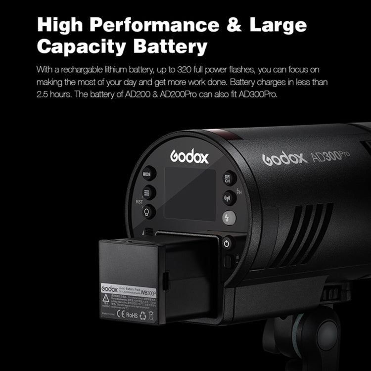 طقم إضاءة فلاش جيب خارجي من جودوكس AD300 Pro 300Ws TTL HSS Speedlite، AD300 Pro
