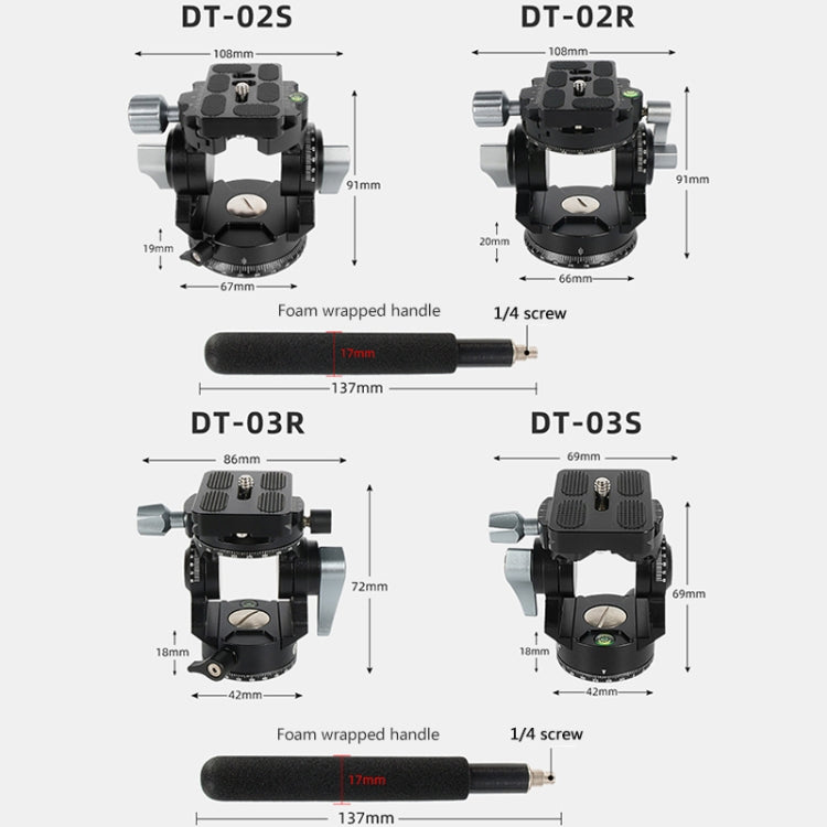 BEXIN DT-02S/S 2D 360 Degree Panorama Heavy Duty Tripod Action Fluid Drag Head with Quick Release Plate