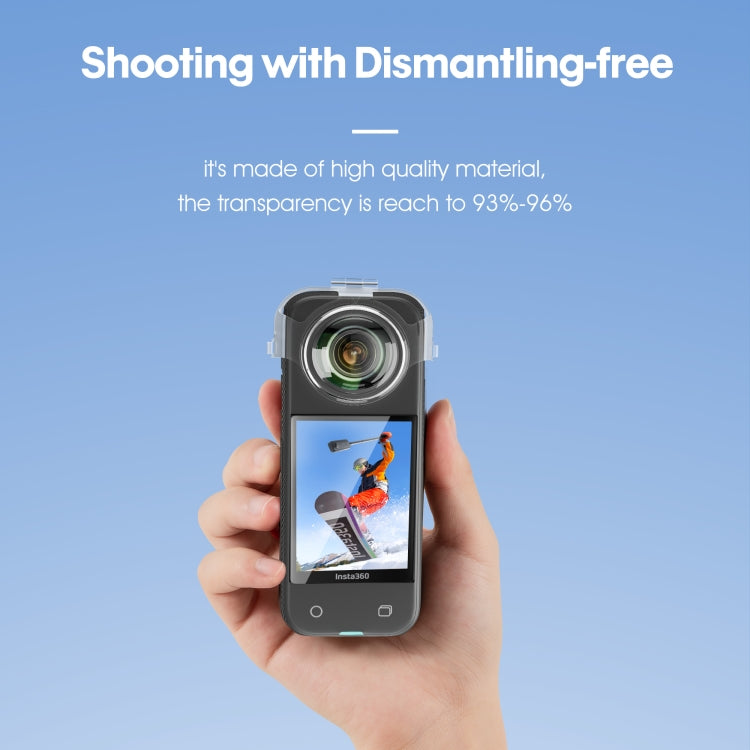 غطاء حماية شفاف للعدسات من STARTRC بدون فك لكاميرا Insta360 X3، لكاميرا Insta360 X3