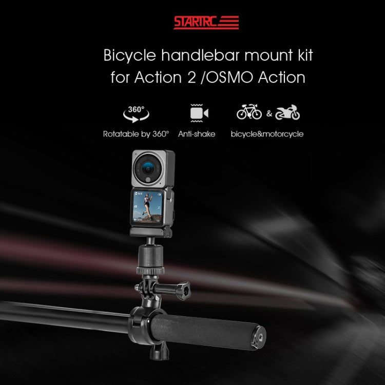 STARTRC Upgrade Bike Handlebar Fixed Mount Holder For DJI OSMO 360 / Action 3 / Action 2 / OSMO Action, Upgrade Bike Handlebar Holder
