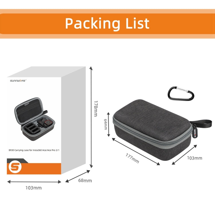 For Insta360 Ace / Ace Pro 1 / Ace Pro 2 Sunnylife Portable Carrying Case Handbag Mini Travel Case Organizer Protective Bag, For Insta360 Ace / Ace Pro 1 / Ace Pro 2
