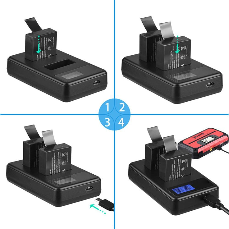 SJCAM SJ7000 / SJ6000 / SJ5000 / SJ4000 Battery LCD Screen Dual Batteries Charger, Displays Charging Capacity