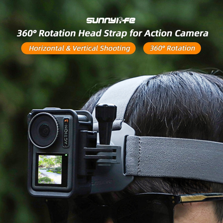 Sunnylife TD672 Adjustable Head Strap Vlog POV Mount Belt for GoPro, Insta360, DJI Osmo Action and Other Action Cameras