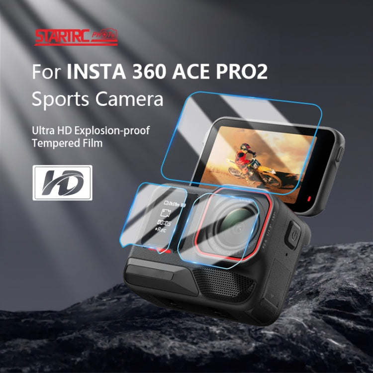 For Insta360 Ace Pro 2 STARTRC 2 Sets 3 in 1 Rear & Front Screen + Lens Tempered Glass Film, For Insta360 Ace Pro 2