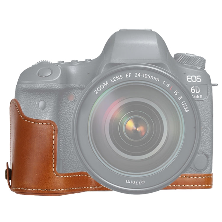 1/4 inch Thread PU Leather Camera Half Case Base for Canon EOS 6D / 6D Mark II