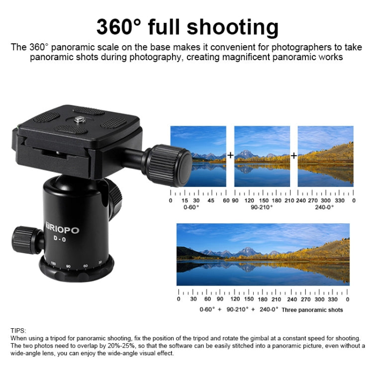 TRIOPO T226 Adjustable Portable Aluminum Alloy Tripod with D-0 Ball Head for SLR Camera