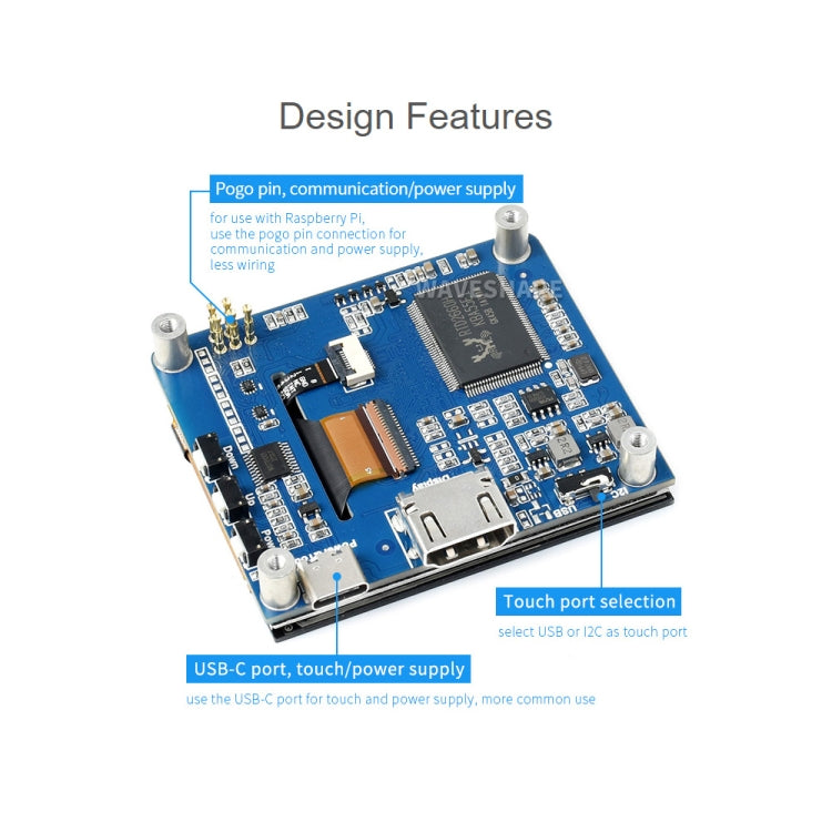 شاشة Waveshare مقاس 2.8 بوصة بدقة 480 × 640 HDMI IPS LCD (H) مغلفة بالكامل