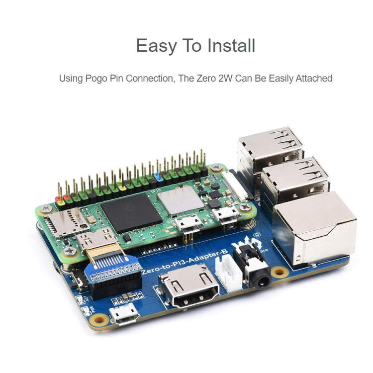 محول Waveshare Raspberry Pi Zero 2 واط إلى 3B لـ Raspberry Pi 3 طراز B/B+، Pi Zero 2 واط إلى 3B