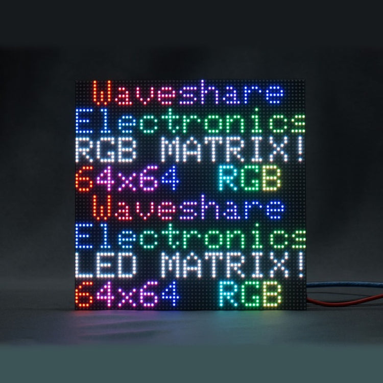لوحة مصفوفة LED كاملة الألوان RGB من Waveshare، مسافة 3 مم، 64 × 64 بكسل، سطوع قابل للتعديل، 22100