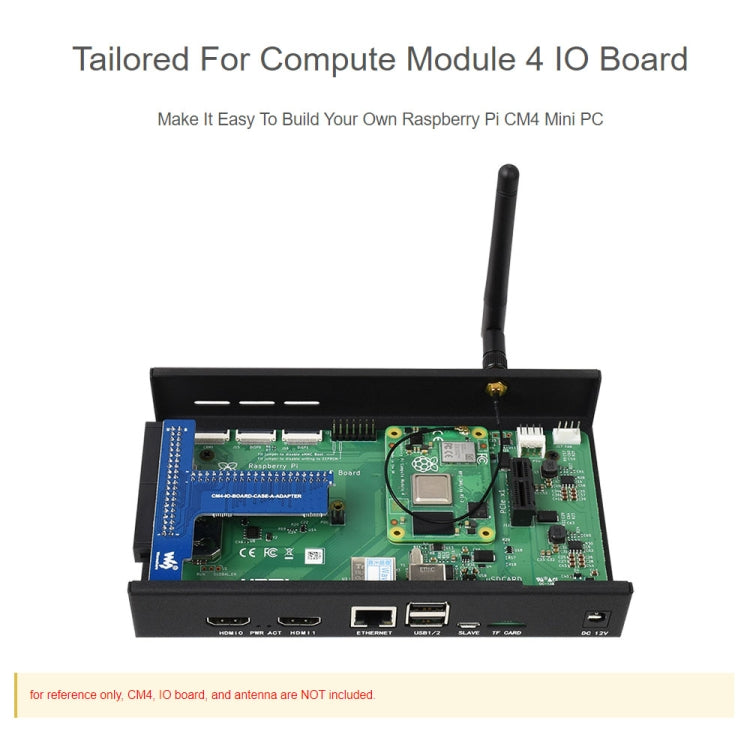 صندوق Waveshare المعدني A للوحة Raspberry Pi CM4 IO، مع مروحة تبريد