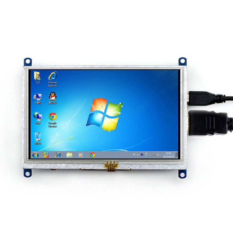 شاشة WAVESHARE LCD مقاس 5 بوصات HDMI (B) تعمل باللمس بدقة 800 × 480 لـ Raspberry Pi تدعم أنظمة مختلفة، شاشة LCD مقاس 5 بوصات HDMI (B)