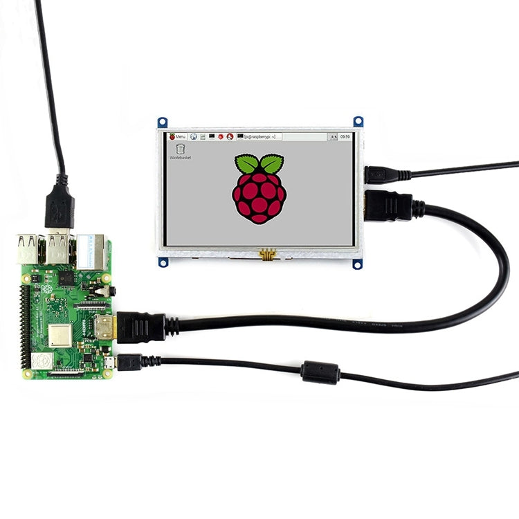 شاشة WAVESHARE LCD مقاس 5 بوصات HDMI (B) تعمل باللمس بدقة 800 × 480 لـ Raspberry Pi تدعم أنظمة مختلفة، شاشة LCD مقاس 5 بوصات HDMI (B)