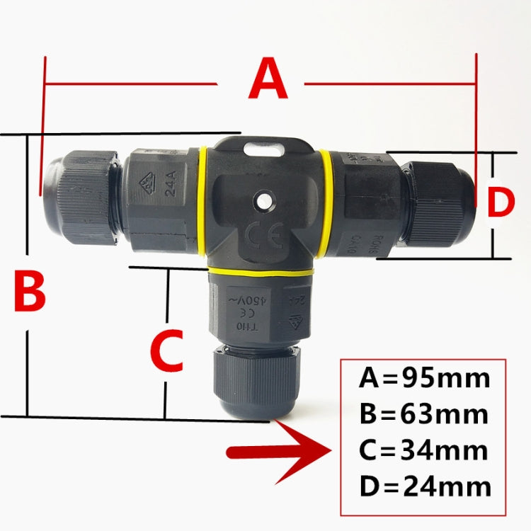 XYT21 IP68 Waterproof 3 Pin T-type Cable Connector, XYT21