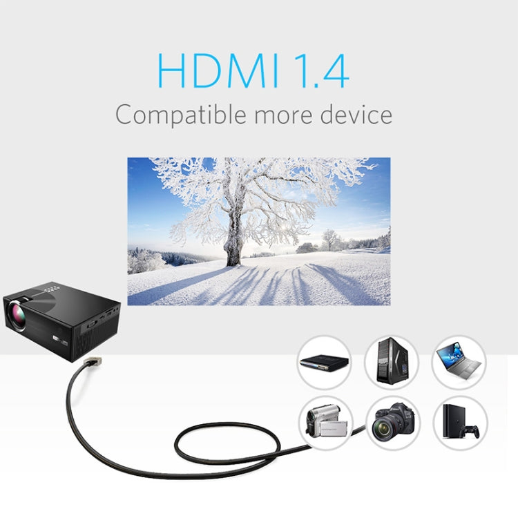 جهاز عرض ذكي Cheerlux C7، 1800 لومن، 800 × 480، 720 بكسل، 1080 بكسل، عالي الدقة، يدعم HDMI / USB / VGA / AV / SD، C7