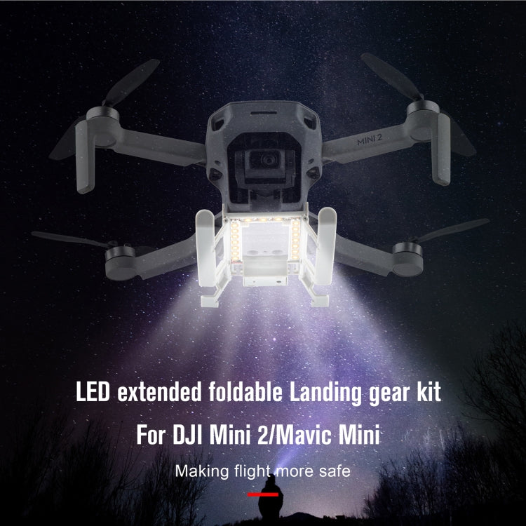 STARTRC 1109190 لـ DJI Mini 2 / Mavic Mini حامل تمديد ارتفاع معدات الهبوط سريع الفك ومضاد للتصادم مع مؤشر ضوء ليلي LED، لـ DJI Mini 2 مع مؤشر ضوء ليلي LED