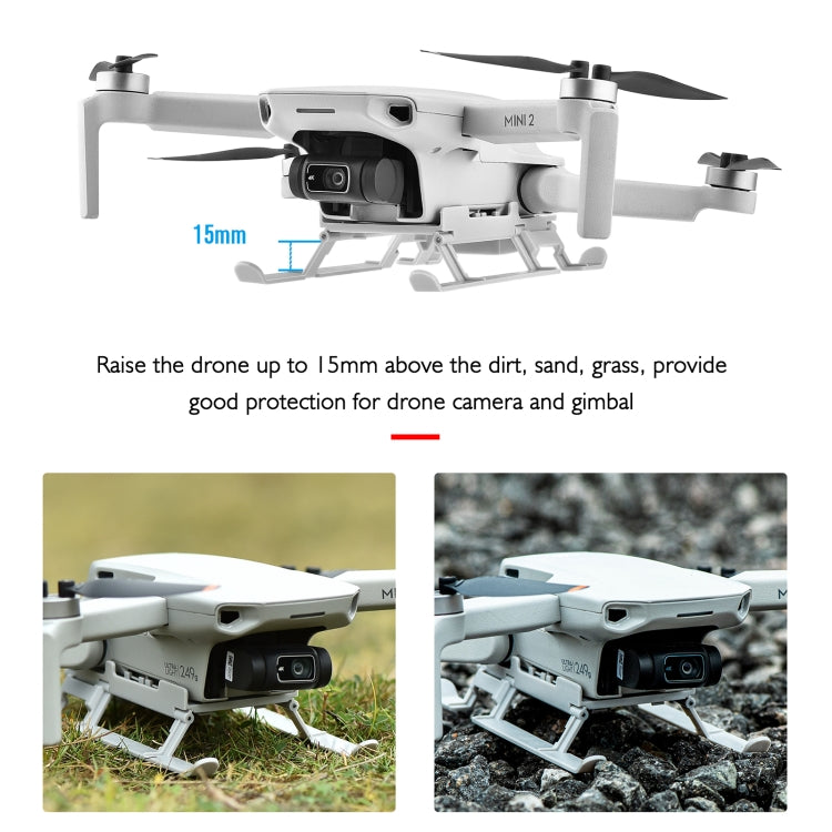 STARTRC 1109190 لـ DJI Mini 2 / Mavic Mini حامل تمديد ارتفاع معدات الهبوط سريع الفك ومضاد للتصادم مع مؤشر ضوء ليلي LED، لـ DJI Mini 2 مع مؤشر ضوء ليلي LED