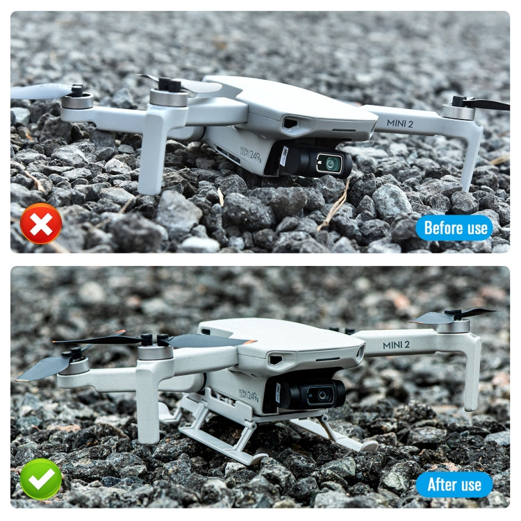 STARTRC 1109190 لـ DJI Mini 2 / Mavic Mini حامل تمديد ارتفاع معدات الهبوط سريع الفك ومضاد للتصادم مع مؤشر ضوء ليلي LED، لـ DJI Mini 2 مع مؤشر ضوء ليلي LED