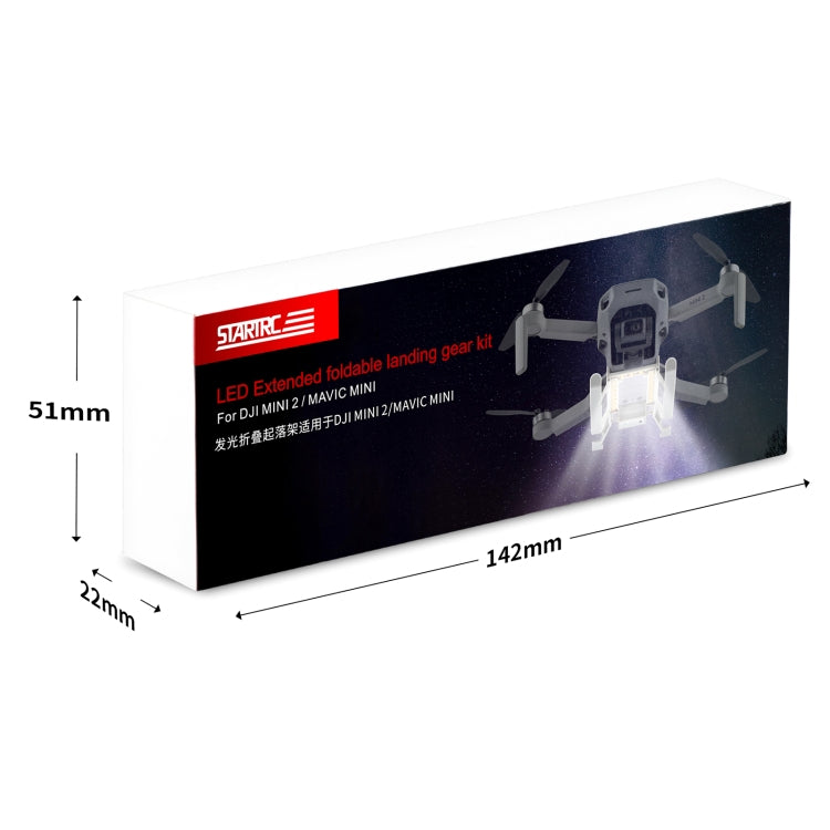 STARTRC 1109190 لـ DJI Mini 2 / Mavic Mini حامل تمديد ارتفاع معدات الهبوط سريع الفك ومضاد للتصادم مع مؤشر ضوء ليلي LED، لـ DJI Mini 2 مع مؤشر ضوء ليلي LED