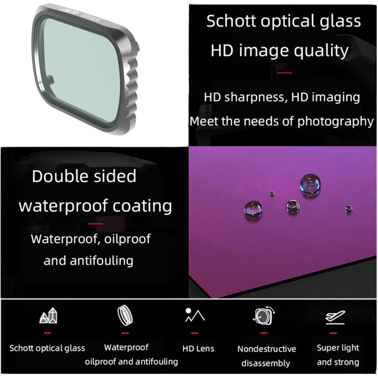 JSR KS STAR Effect Lens Filter for DJI Air 2S, Aluminum Frame, STAR