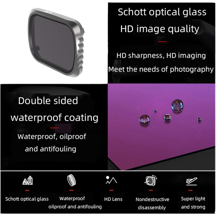 فلتر عدسة JSR KS 8 في 1 UV + CPL + ND8 + ND16 + ND32 + ND64 + STAR + NIGHT لـ DJI Air 2S، إطار من الألومنيوم، UV + CPL + ND8 + ND16 + ND32 + ND64 + STAR + NIGHT