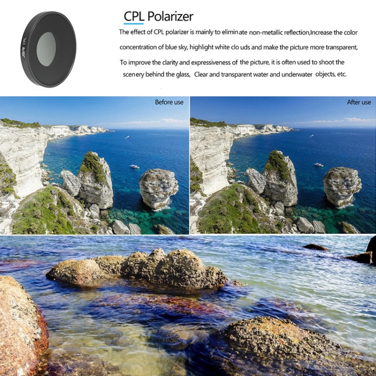 JSR CPL Lens Filter For DJI Osmo Action 3, CPL