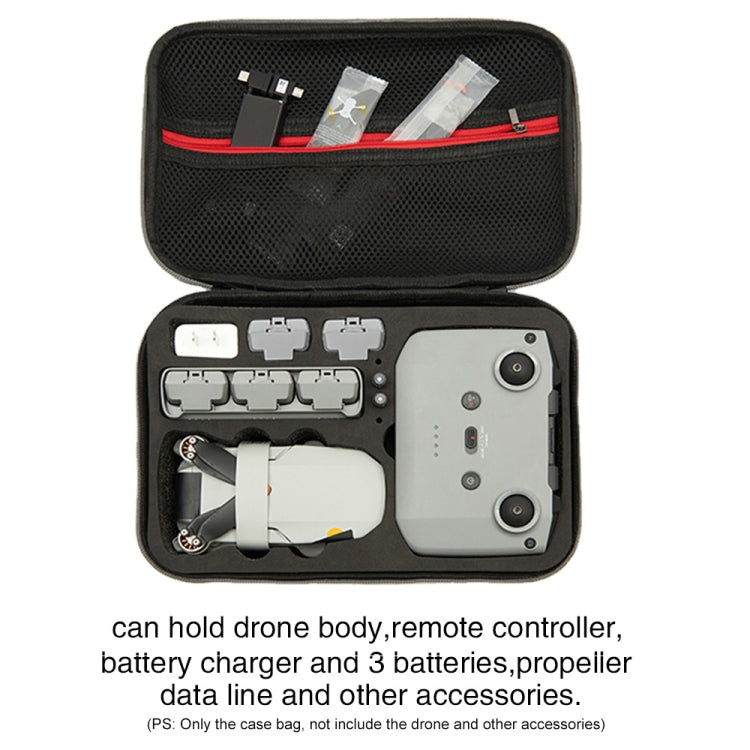 For DJI Mini 2 SE Grey Shockproof Carrying Hard Case Storage Bag, Size: 21.5 x 29.5 x 10cm
