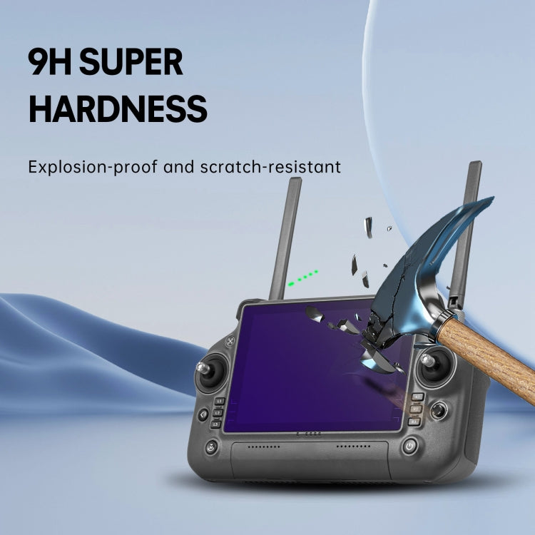 For DJI RC Plus with Screen STARTRC 2pcs Frosted Purple Eye Protection Explosion-proof Tempered Glass Film